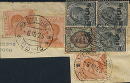 ITALIE / ITALIA / ITALY 1925 Mi83, 217 (x3) & 225 (x3) Used " VERONA SUCC 6 * 68-13 * " - Usados