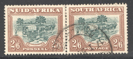 1949  2/6 Ox-wagon  SG 121 Used Pair - Gebraucht