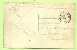 Kaart Stempel ALVERINGHEM Op 14/2/1915 ( 19 Links...15 Met Potlood Geschreven !!!)  (2593) - Not Occupied Zone
