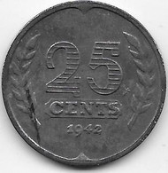 Pays Bas 25 Cent 1942 - TB - 25 Cent