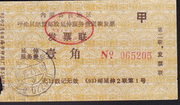 CHINA CHINE CINA  MONGOLIA OROGEN ZIZHIQI 022400 ADDED CHARGE LABEL (ACL)  1.0 YUAN RARE!! - Autres & Non Classés