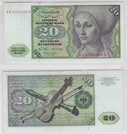 T141285 Banknote 20 DM Deutsche Mark Ro. 271b Schein 2.Jan. 1970 KN GE 4795466 G - 20 Deutsche Mark