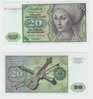T145365 Banknote 20 DM Deutsche Mark Ro. 271b Schein 2.Jan. 1970 KN GE 0189481 G - 20 DM