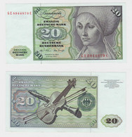 T145371 Banknote 20 DM Deutsche Mark Ro. 271b Schein 2.Jan. 1970 KN GE 8944879 C - 20 DM