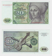 T145373 Banknote 20 DM Deutsche Mark Ro. 271b Schein 2.Jan. 1970 KN GE 2652405 P - 20 Deutsche Mark