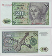 T145884 Banknote 20 DM Deutsche Mark Ro. 271b Schein 2.Jan. 1970 KN GE 3556721 X - 20 DM