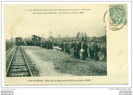 CPA 10 Les Riceys Fête De La Mutualité L'arrivée Du Train Mnisteriel Al La Halte Gare - Les Riceys