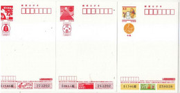 Japan 2020 New Year Greetings Postcards — Disney Cartoons And Traditional Images 3v MNH - Covers & Documents