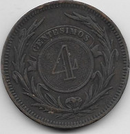 Uruguay - 4 Centesimos 1869 - TTB - Uruguay