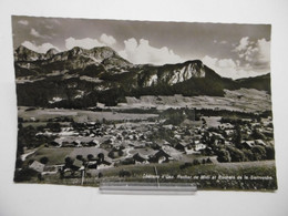 VD VAUD - Vue Sur Le Village Suisse CHATEAU D'OEX Et Rochers De La Sarrouche - Carte Photo A. Deriaz, Baulmes - Baulmes