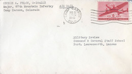 U.S.A. Luchtpostbrief  "Camp Carson"  22-dec-1943 (382) - Autres & Non Classés
