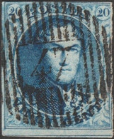 Belgique 1851 COB 7A,  20 C Léopold Ier Filigrane LL. D 47 Rance - Postmarks - Lines: Distributions