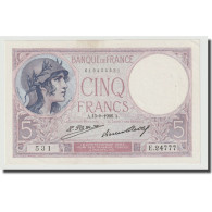 France, 5 Francs, Violet, 1926, 1926-09-13, SUP+, Fayette:3.10, KM:72d - 5 F 1917-1940 ''Violet''