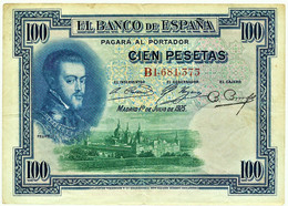 ESPAÑA - 100 Pesetas - 01.07.1925 - Pick 69.a - Serie B - Filipe II - Kingdom - 50 Pesetas