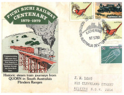 (FF 24) Australia - Pitchi Railway Centenary (1 Cover 1981) Catherine NT Postmark - Autres & Non Classés