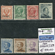 1912 Egeo Isole Piscopi Set Completo MH Sassone 69 - Aegean (Piscopi)