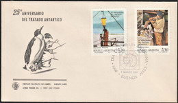 1987 Argentina 25th Anniversary Of Antarctic Treaty FDC - Traité Sur L'Antarctique