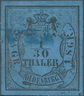 Germania Germany Deutschland,Oldenburg 1852 -1855 ,1/30th Black (Bluish Paper) Used - Oldenburg