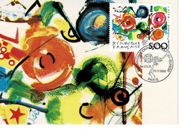 2 CM SUISSE ET FRANCE 1988 META DE JEAN TINGUELY - Cartes-Maximum (CM)