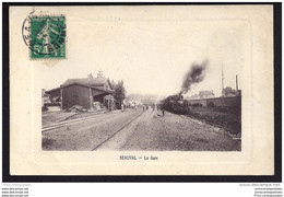 CPA 80 Beauval La Gare Et Le Train Tramway Ligne De Doullens à Albert - Beauval