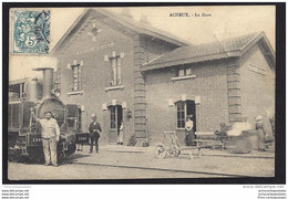 CPA 80 Acheux La Gare Et Le Train Tramway Ligne De Doullens à Albert - Acheux En Amienois