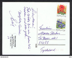 SWEDEN: 1993 GREETING GOD JUL POSTCARD WITH :  2k. 60 X2 NOT CANCELED (1765/66) - TO GERMANY - Lettres & Documents