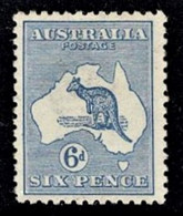 Australia 1913 Kangaroo 6d Ultramarine 1st Watermark MH - Neufs