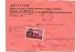 Rum119/ RUMÄNIEN - SIGHET 1949 Nach Hohenstein (Deutschland) Einschreiben, Einzrlfrankatur - Covers & Documents