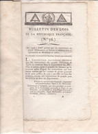 C 0 /07) 22 Fructidor An 2  Bulletin Des Lois De La République Française  Voir Présentation Ci-dessous - Décrets & Lois