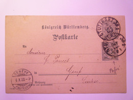 2021 - 533  ENTIER POSTAL  "Königreich Würtemberg"  1900    XXX - Postwaardestukken