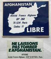 AFGHANISTAN GUERRE DEUX AUTOCOLLANTS CONTRE L'INVASION   NEUFS AVEC FILM DE PROTECTION   VINTAGE TRES BON ETAT - Afghanistan