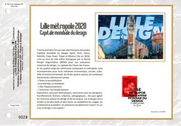 2020 : " LILLE, CAPITALE MONDIALE DU DESIGN " Sur Feuillet CEF 1er Jour Sur Soie. N° YT 5372 . Parfait état FDC - 2020-…