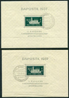 DANZIG 1937 DAPOSTA Exhibition Postage Block In Both Shades, Used.  Michel Block 1a+b - Nuevos