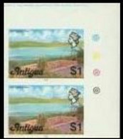 ANTIGUA 1976 Postworks Dam Lake $1 CORNER.IMPERF.PAIR (no Imprint) - Water