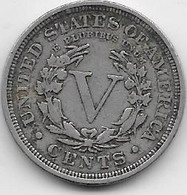 Etats Unis - 5 Cents 1907 - TTB - 1883-1913: Liberty (Liberté)