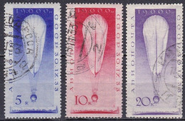 RU304 – USSR – AIRMAIL - 1933 – STRATOSPHERE BALLOON SET – Y&T # 38/40 USED 60 € - Usati