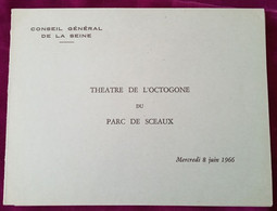 SCEAUX THEATRE DE L'OCTOGONE INVITATION GEORGES SUANT PRESIDENT CONSEIL GENERALSEINE JEAN BENEDETTI TARDIEU PLAN METRO - Sceaux