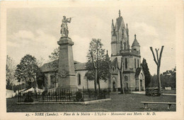 Sore * Place De La Mairie * L'églilse * Monument Aux Morts - Sore