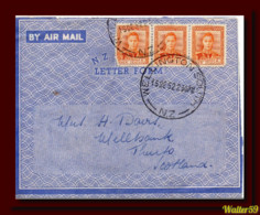 1952 New Zealand Airmail Letter Wellington Sent To Scotland 2scans - Storia Postale