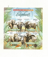 BLOC FEUILLET OUGANDA THEME PROTECTION DES ELEPHANTS. - Elefantes