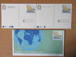 France - 3 Entiers Postaux (2 Cartes, 1 Enveloppe) - Course Autour Du Monde En équipage 1993-1994 - Lots Et Collections : Entiers Et PAP