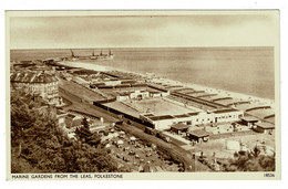 Ref 1455 - J. Salmon Postcard - Marine Gardens & Lido Swimming Pool - Folkestone Kent - Folkestone