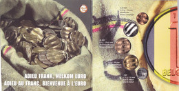 BU FDC BELGIQUE 2002 COIN CRUSHER Monnaies Albert II De 1998 Et 1999 Adieu Le Franc Bonjour L'Euro - FDC, BU, Proofs & Presentation Cases