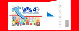 Nuovo - MNH - ITALIA - 2021 - 40 Anni Della Conferenza Delle Regioni E Delle Province Autonome – Logo - B - Alfanumerico - 2021-...: Mint/hinged