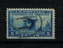 Ref 1457 - 1928 USA - 5c Civil Aeronautics Conference Used Stamp - SG 653 - Used Stamps