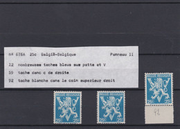 N° 676 A  :  3  Timbres XX  Gomme Sans Charniere  Avec Variétés - Andere & Zonder Classificatie