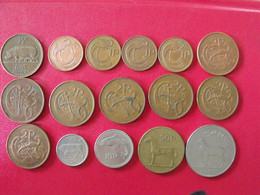 Lot De 16 Pièces D'Irlande. Eire. 1/2, 1, 2, 5, 10, 20 P, 1£. 1928/1995 - Ierland