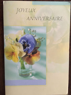 Cpm Double, Joyeux Anniversaire, Pensées Dans Petit Vase, éd Hallmark Code 25 (25 ANF 35-3) écrite - Birthday