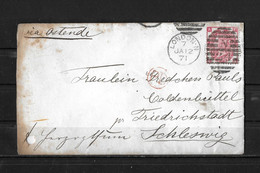 1871 Grossbritanien → PD Brief London Nach Koldenbüttel Schleswig - Lettres & Documents