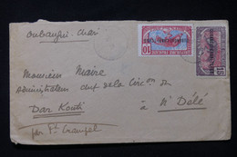 OUBANGUI CHARI - Enveloppe Pour N'Délé En 1921, Affranchissement Panthères 10ct +15ct - L 86876 - Lettres & Documents